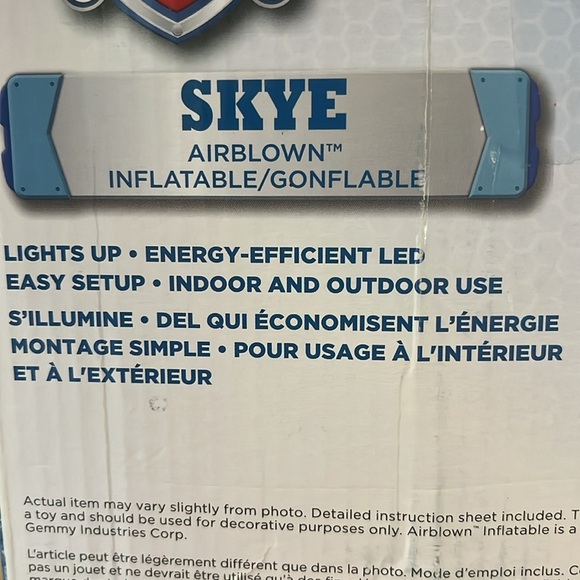 Paw Patrol Skye Inflatable BlowUp Airblown Nickelodeon 2017 Gemmy 3.5 Feet Tall - Picture 6 of 7